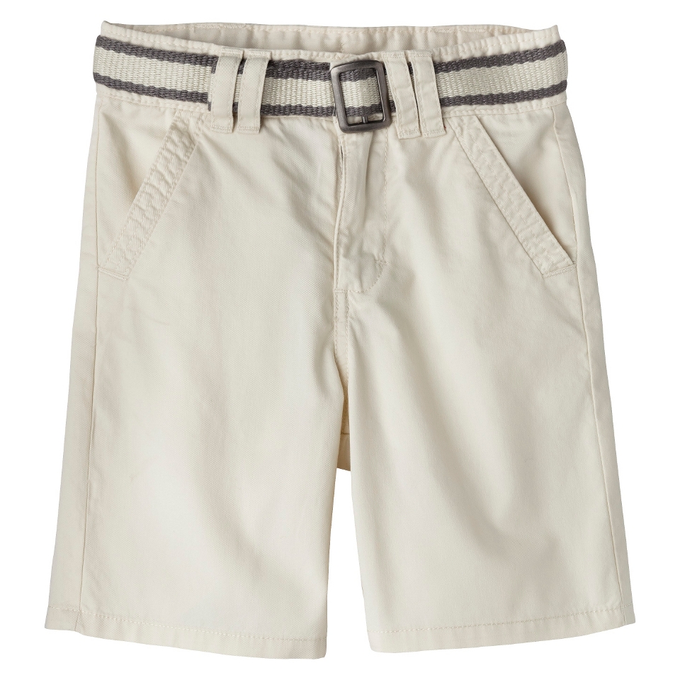 Genuine Kids from OshKosh Infant Toddler Boys Belted Chino Short   Cream 4T