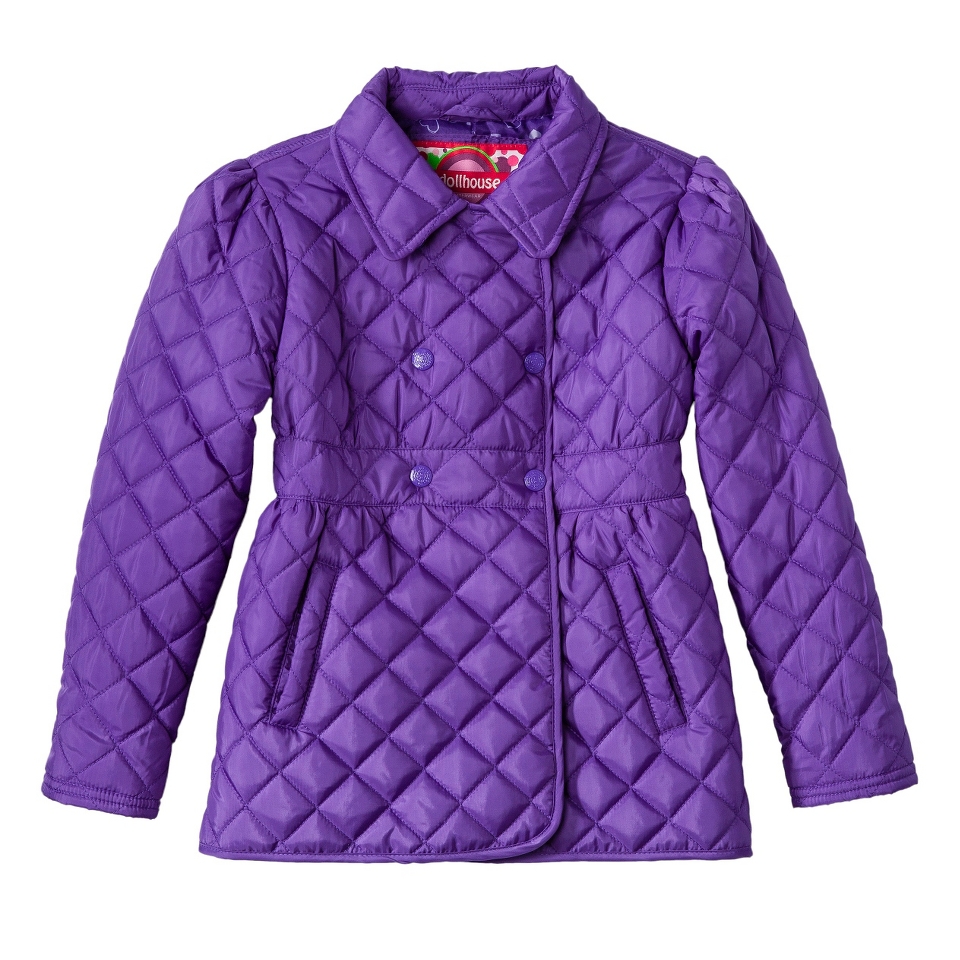 Dollhouse Infant Toddler Girls Quilted Trench Coat   Purple 24 M