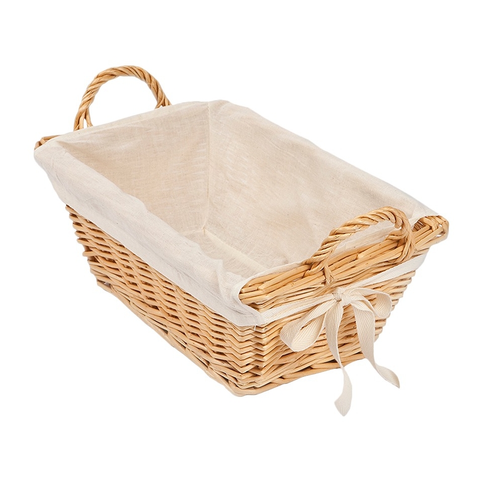 Burts Bees Baby Rattan Storage Basket with Cotton Liner 13.25x 3.75