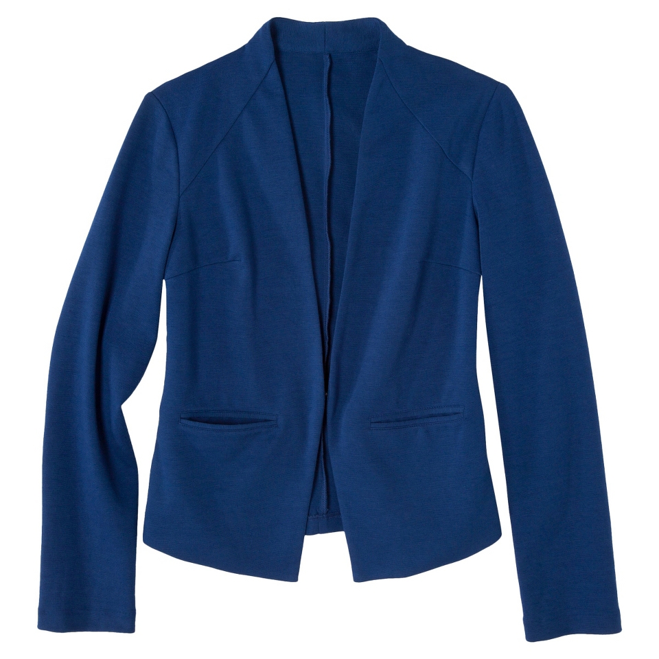 Merona Petites Ponte Collarless Jacket   Blue XSP