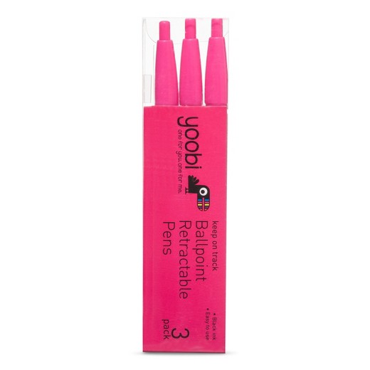 Yoobi Retractable Ballpoint Pens, Black Ink, 3ct Target