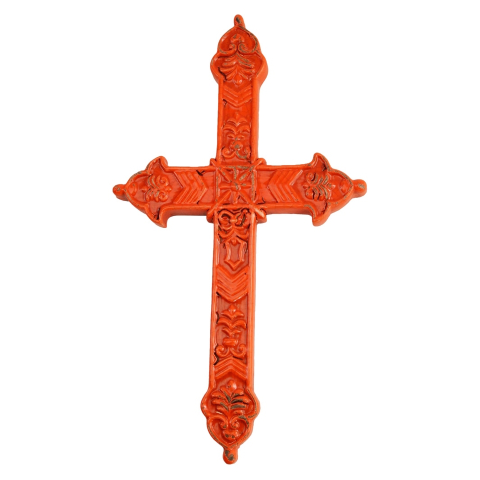 Ceramic Wall Cross   Orange by Drew De Rose