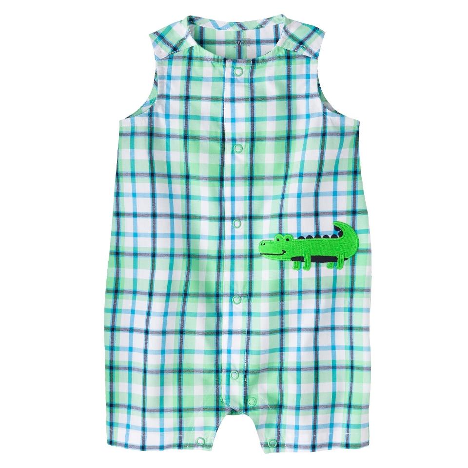 Just One YouMade by Carters Newborn Boys Sleeveless Romper   Green/White 12 M