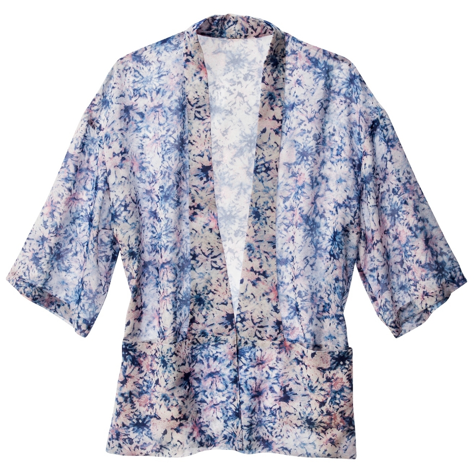 Mossimo Womens Sheer Kimono Jacket   Dark Floral Print L
