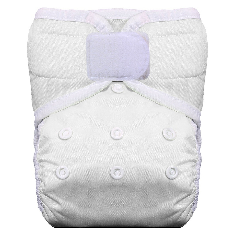 Thirsties Reusable Pocket Diaper with Hook & Loop, One Size   White