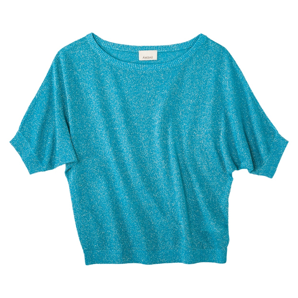 AMBAR Womens Jersey Sweater w/Metallic   Blue S