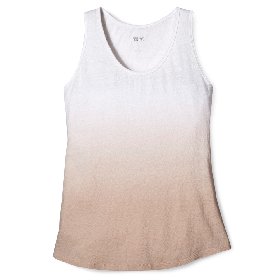 Gilligan & OMalley Womens Dip Dye Tank   Beige/White M