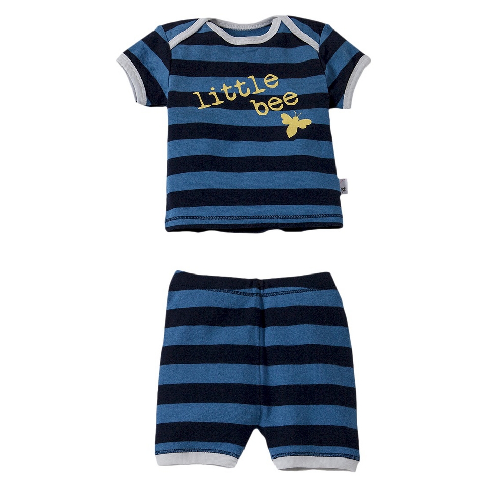 Burts Bees Infant Toddler Boys 2 Piece Short Sleeve Bee and Short Pajama Set  