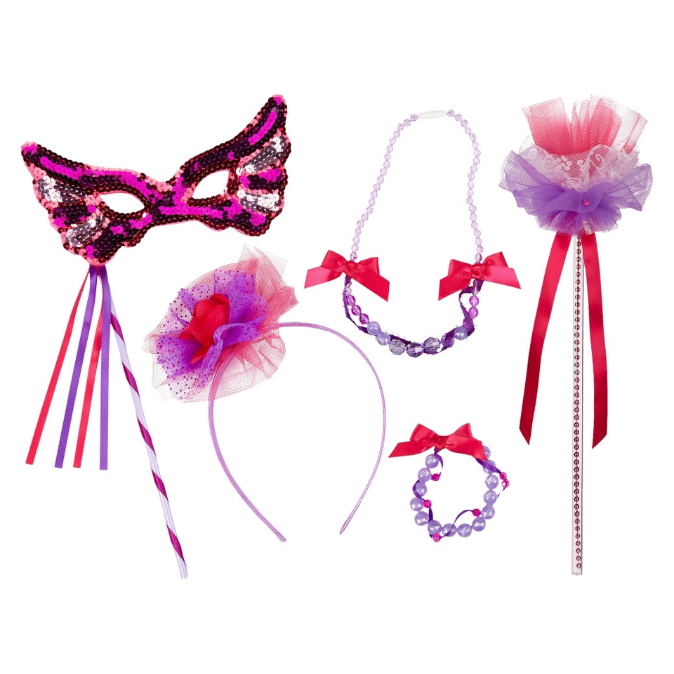 Whimsy & Wonder Pink Wand, Mask & Jewelry Set Bundle