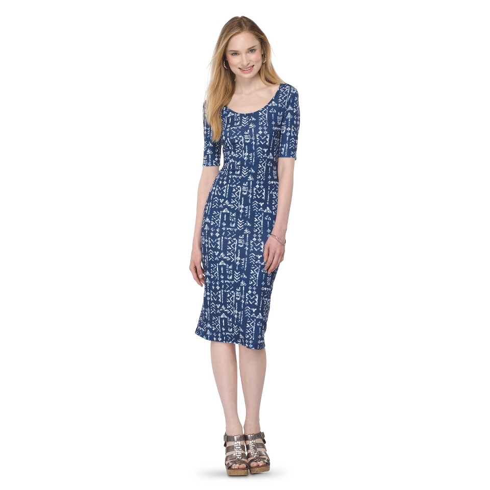 Mossimo Supply Co. Juniors Printed Midi Dress   Blue Tribal S(3 5)