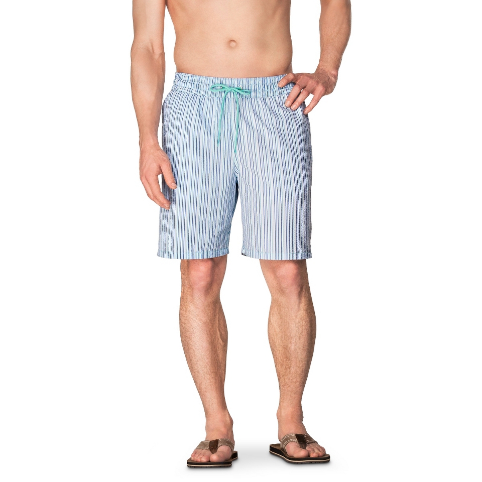 Merona Mens 8 Stripe Swim Shorts   XL