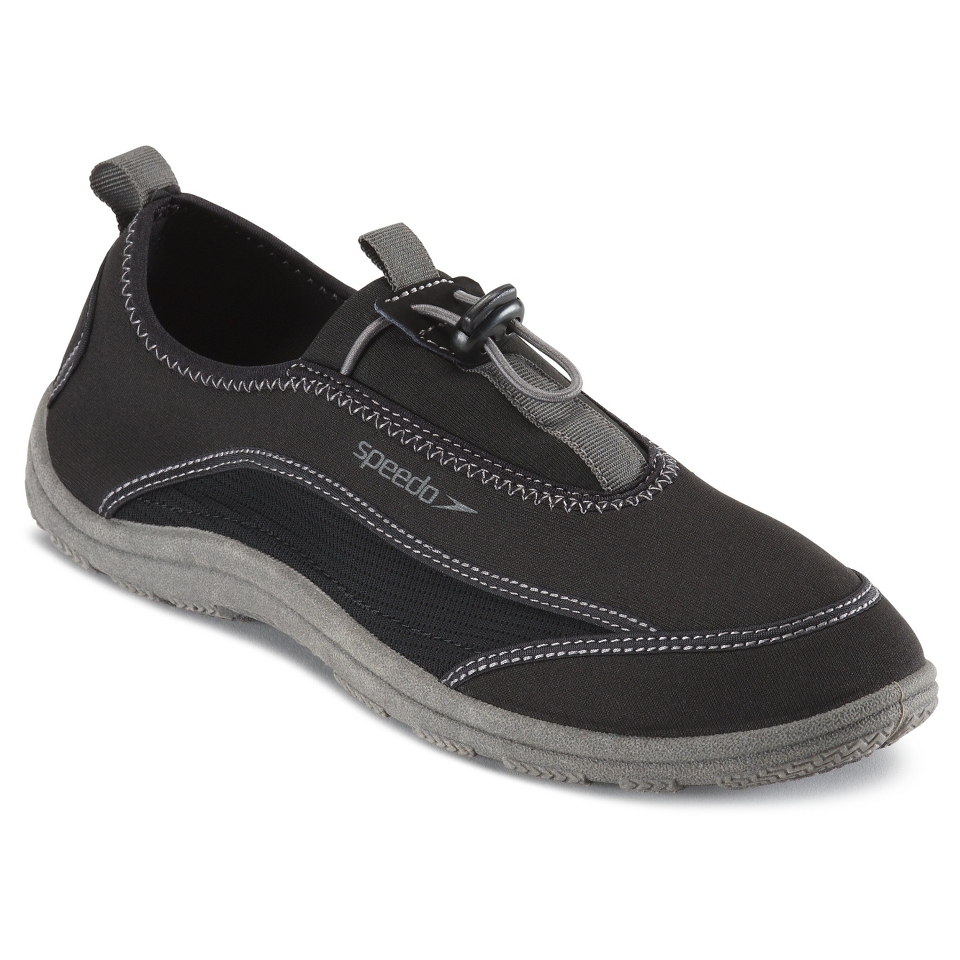 Speedo Mens Surfwalker Water Shoes Black & Grey   Small