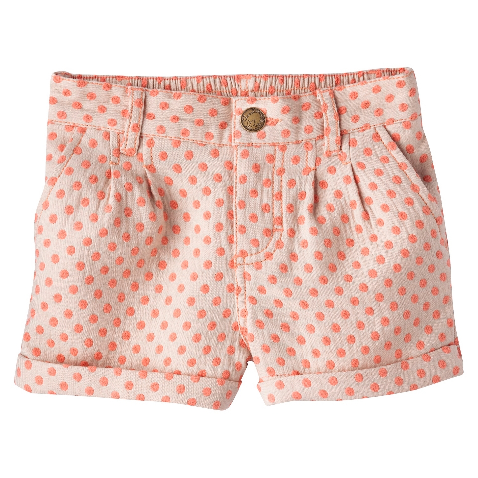 Cherokee Infant Toddler Girls Polkadot Chino Short   Brown Linen 5T