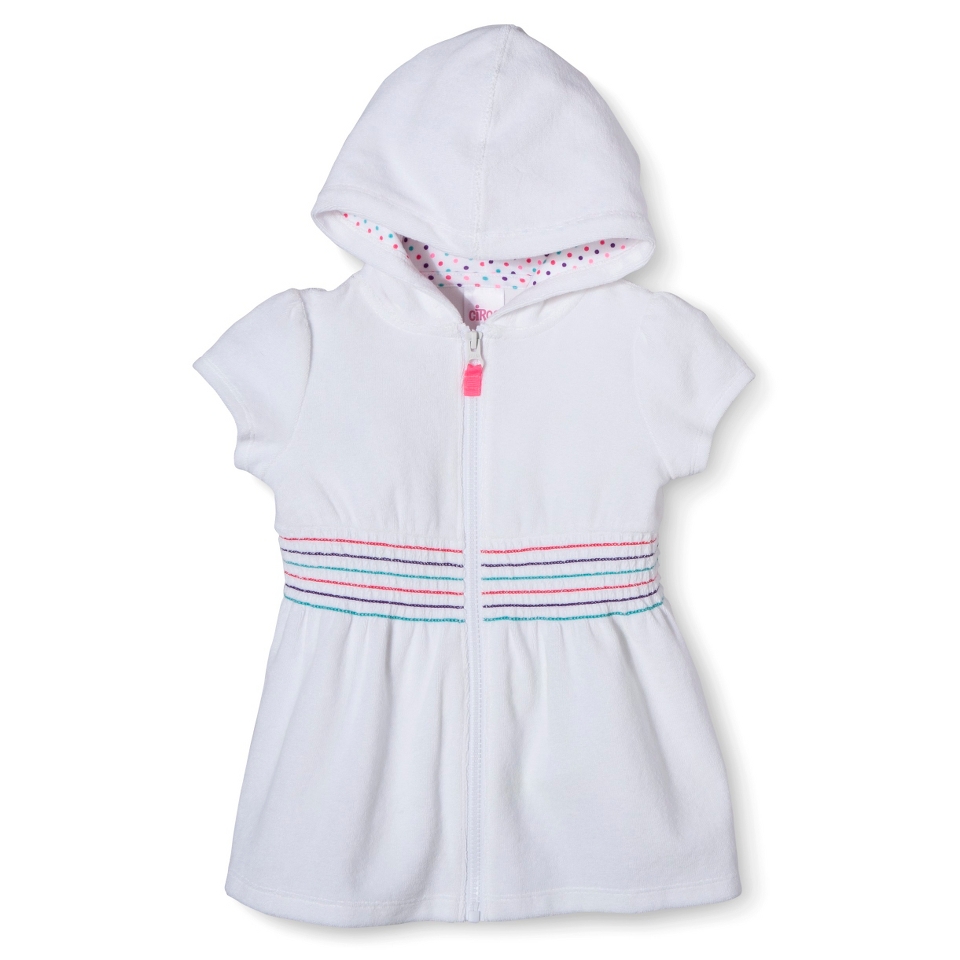 Circo Infant Toddler Girls Hooded Cover Up Dress   White 4T