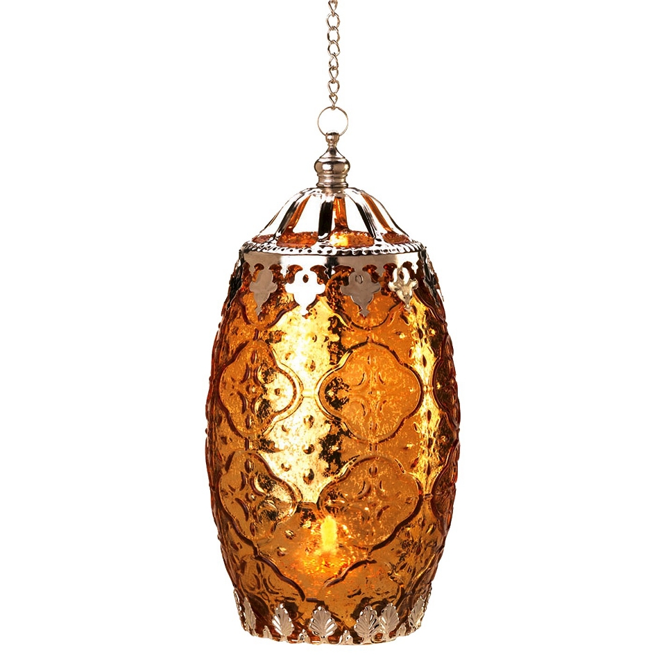 Empire Lantern Candle Holder 8   Amber