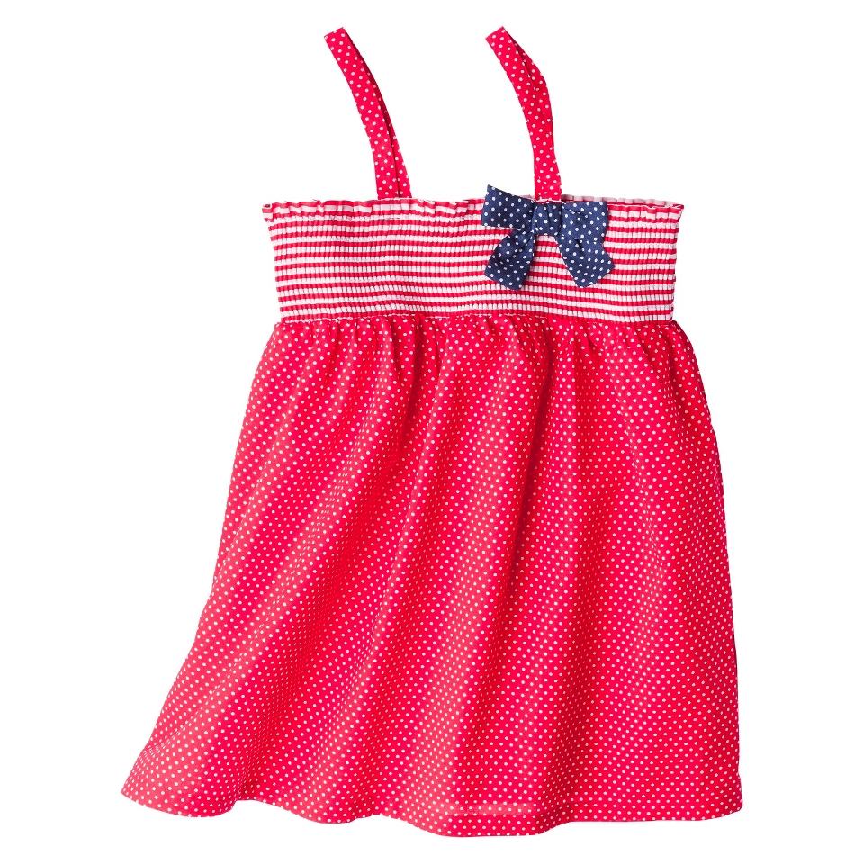 Circo Infant Toddler Girls Polka Dot Swim Cover Up Dress   Red 2T