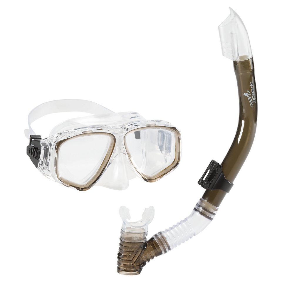 Speedo Junior ReefScout Mask & Snorkel Set   Smoke