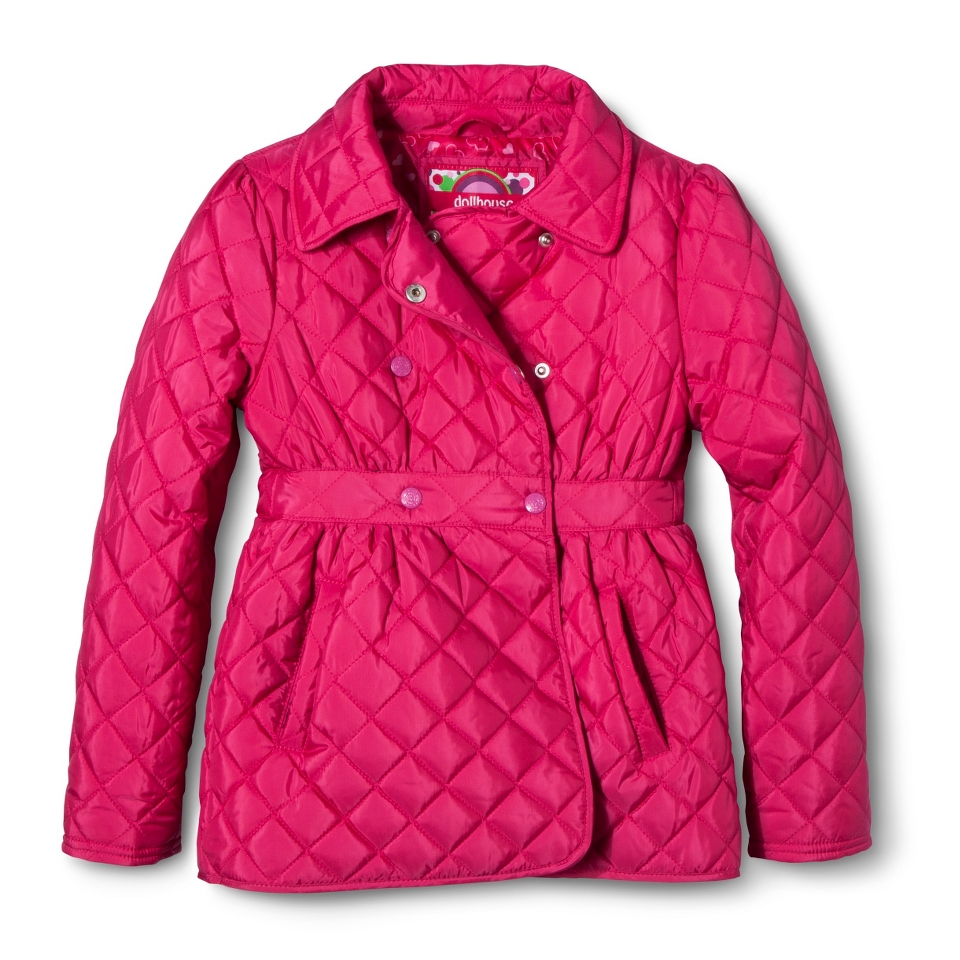 Dollhouse Girls Lightweight Quilted Jacket   Fuchsia 7 8