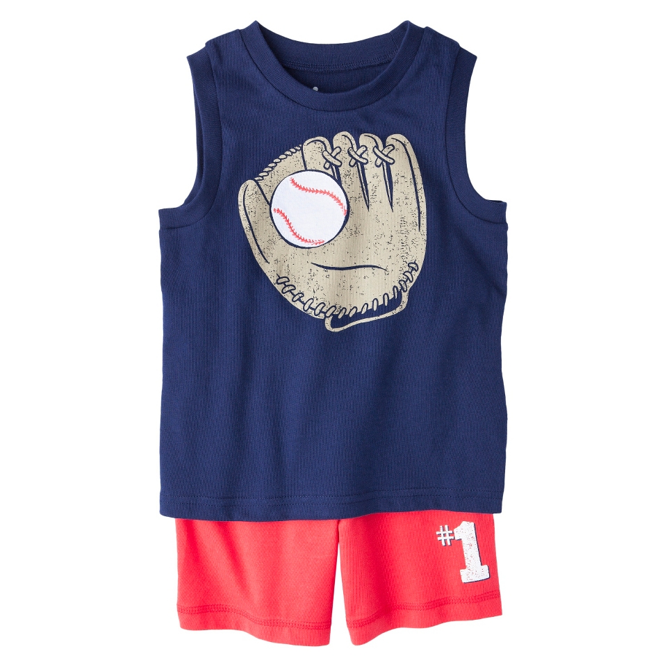 Circo Infant Toddler Boys Baseball Muscle Tee & Jersey Short Set   Navy/Red 12