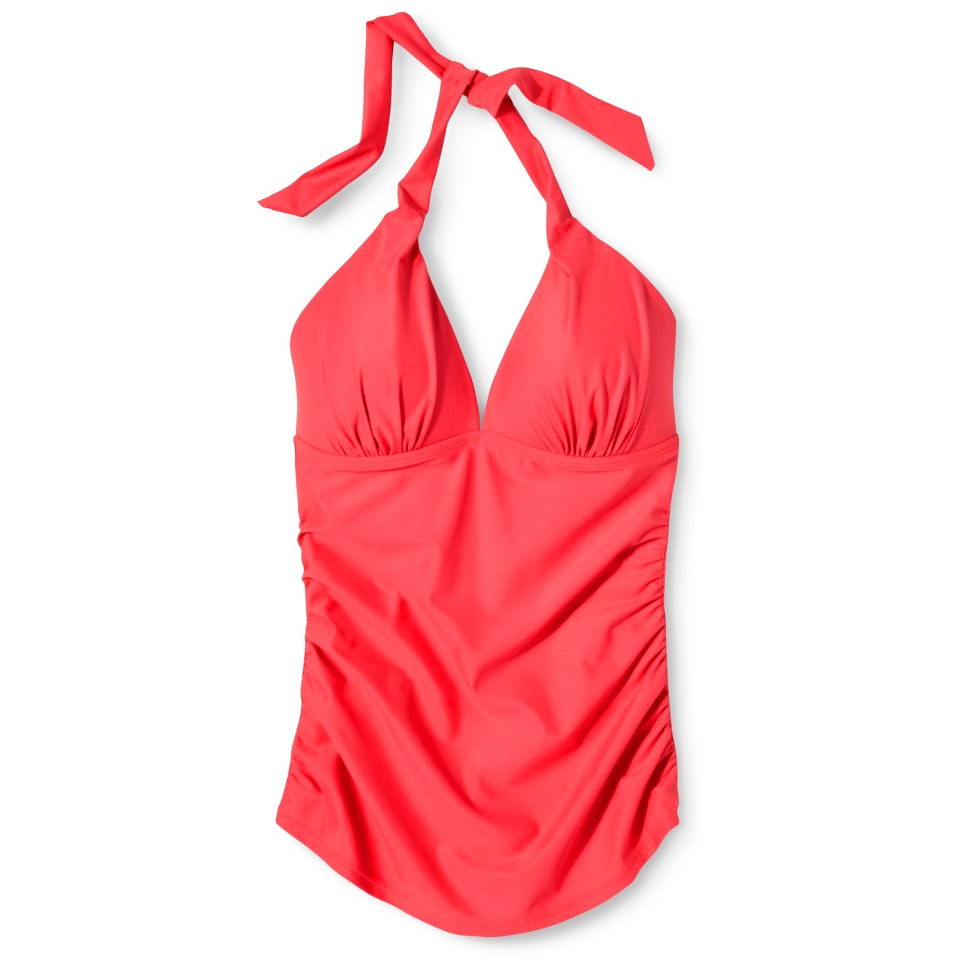 Womens Tankini Swim Top  Coral L