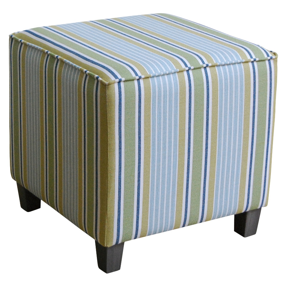 Ottoman Threshold Ottoman Cube   Blue/Green