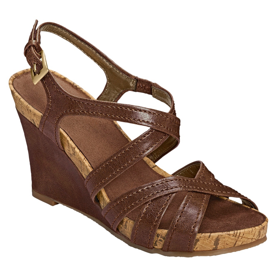 Womens A2 By Aerosoles Candyplush Wedge Sandal   Brown 9.5