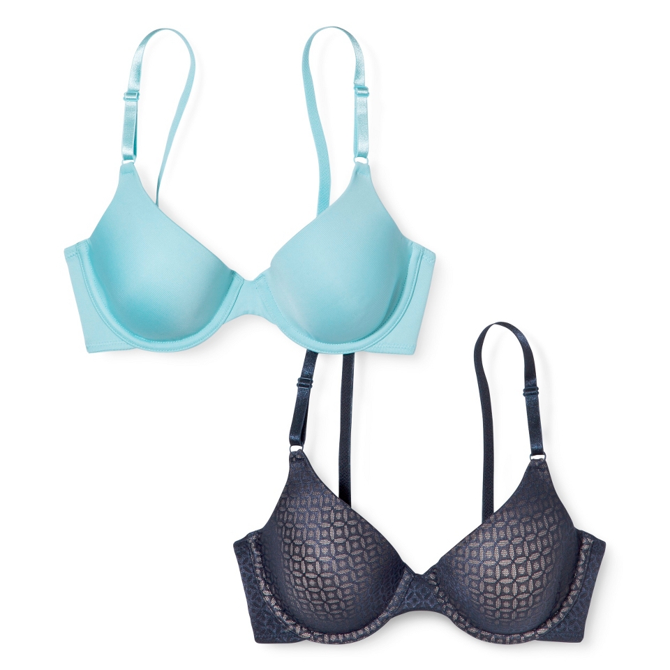 Self Expressions By Maidenform Womens 2 Pack T shirt Geo Mesh Bra 5667  