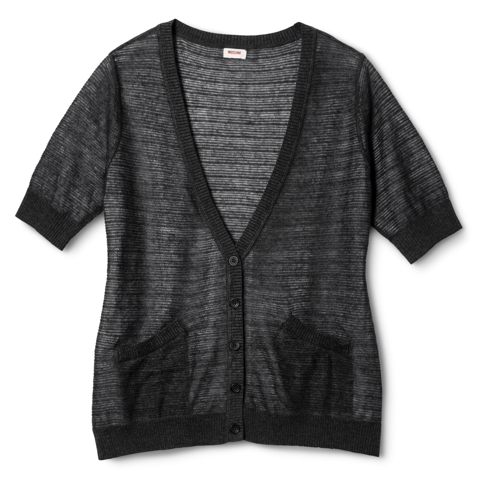 Mossimo Supply Co. Juniors Plus Size Short Sleeve Cardigan   Charcoal 1X