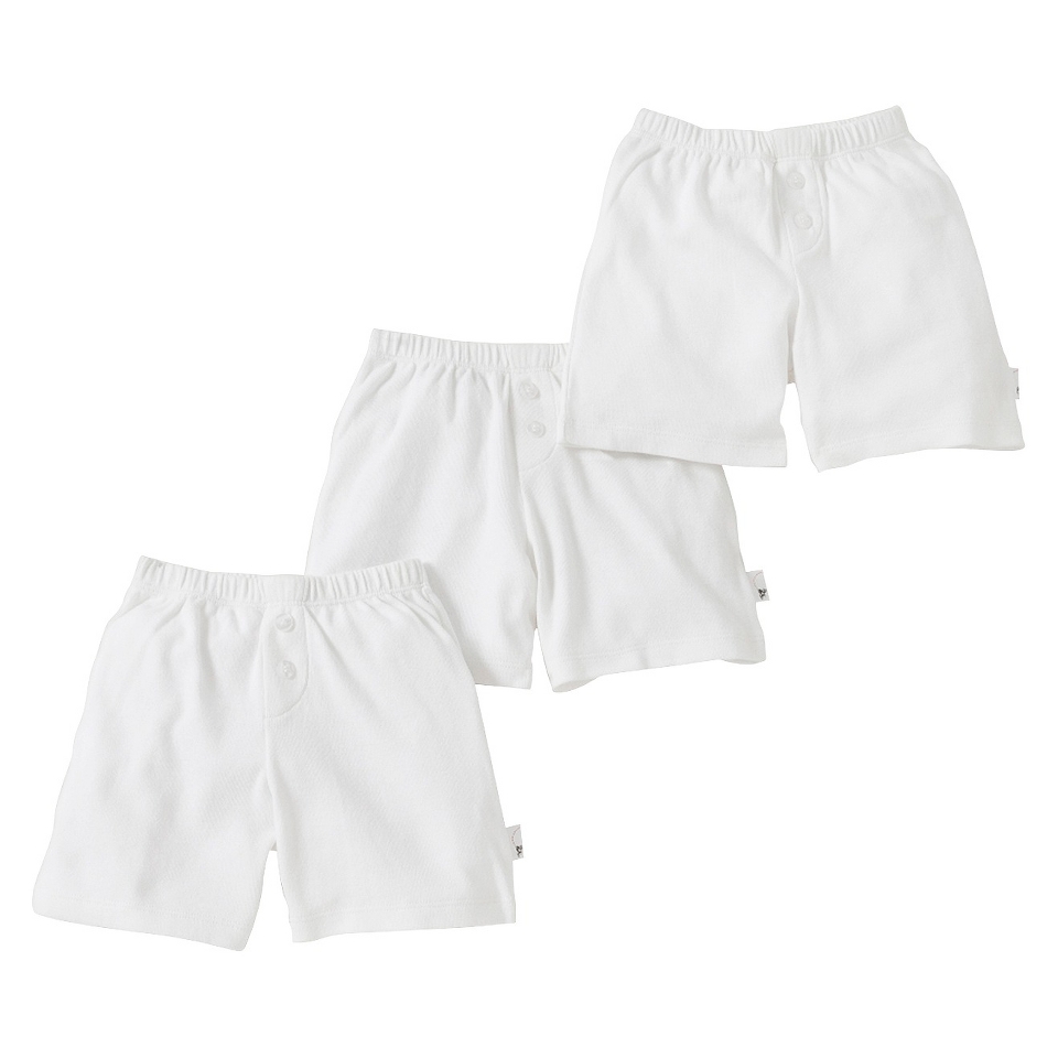 Burts Bees Baby Infant Toddler Boys 3 Pack Boxer Shorts   Dove White 12 M