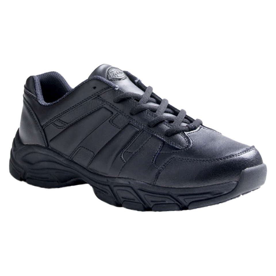 Mens Dickies Athletic Lace Genuine Leather Slip Resistant Sneakers   Black 8