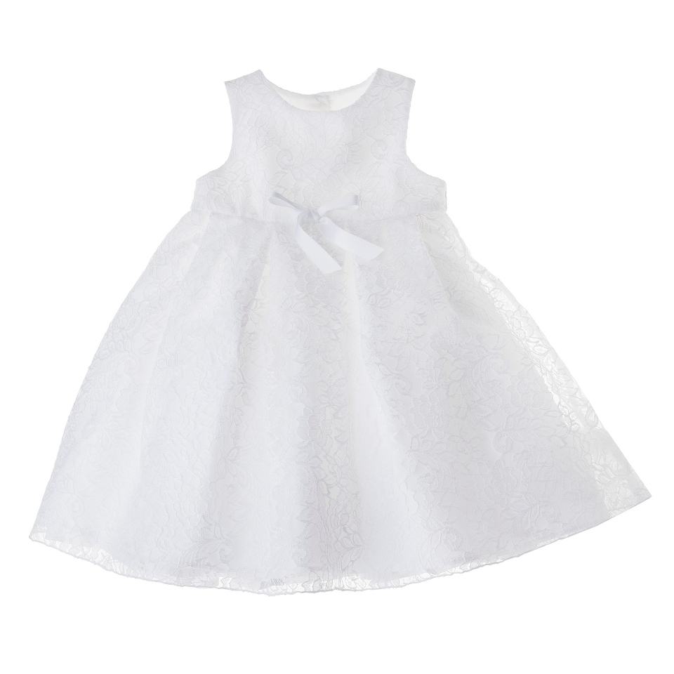 Tevolio Infant Toddler Girls Sleeveless Lace Overlay Dress   White 3T