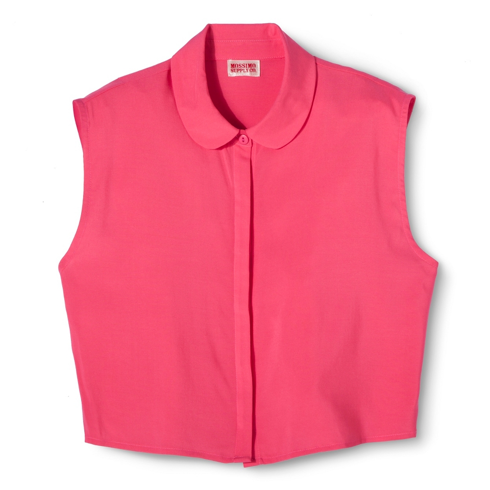 Mossimo Supply Co. Juniors Cropped Button Down Top   Fuchsia L(11 13)