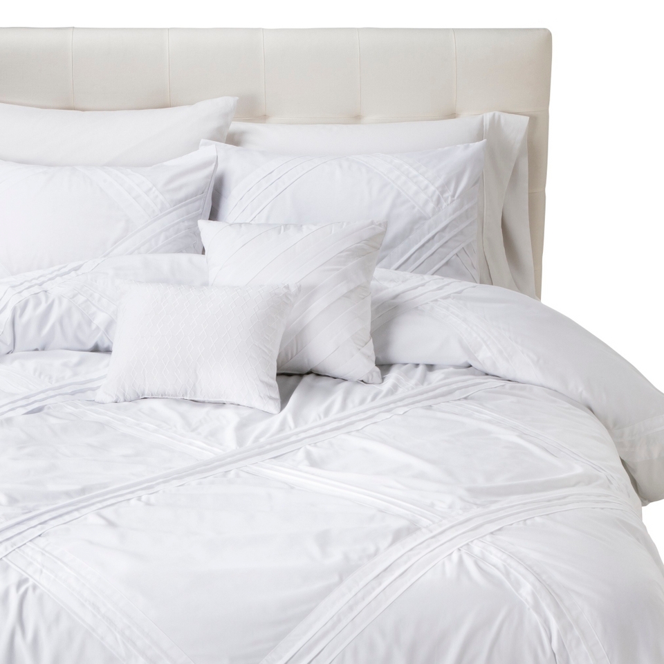 Fabiana Pleated 5 Piece Comforter Set   White (Queen)