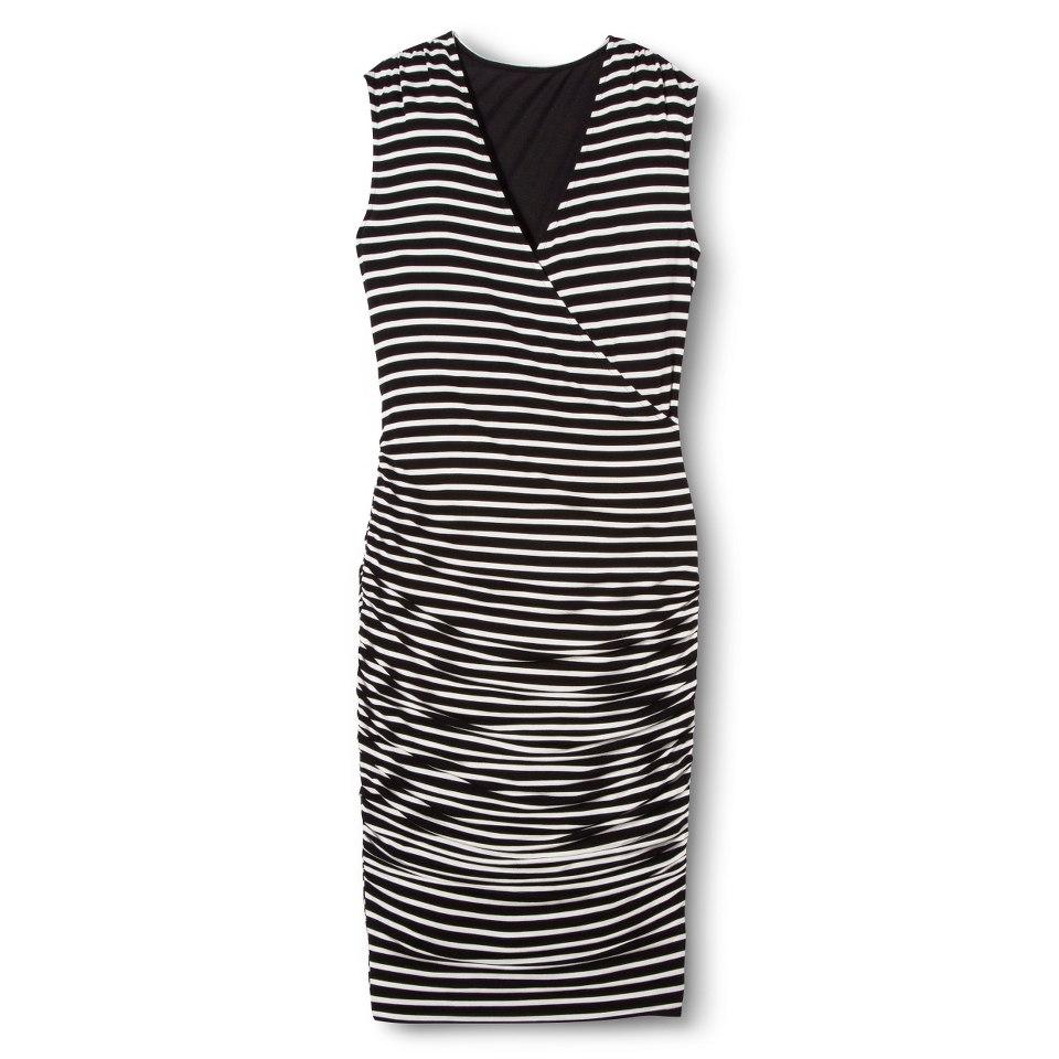 Mossimo Womens Cross Over Dress   Black Stripe XS