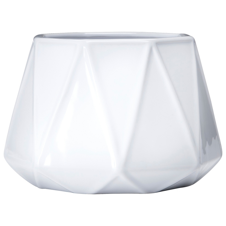 Prism Tapered Vase Wide   White