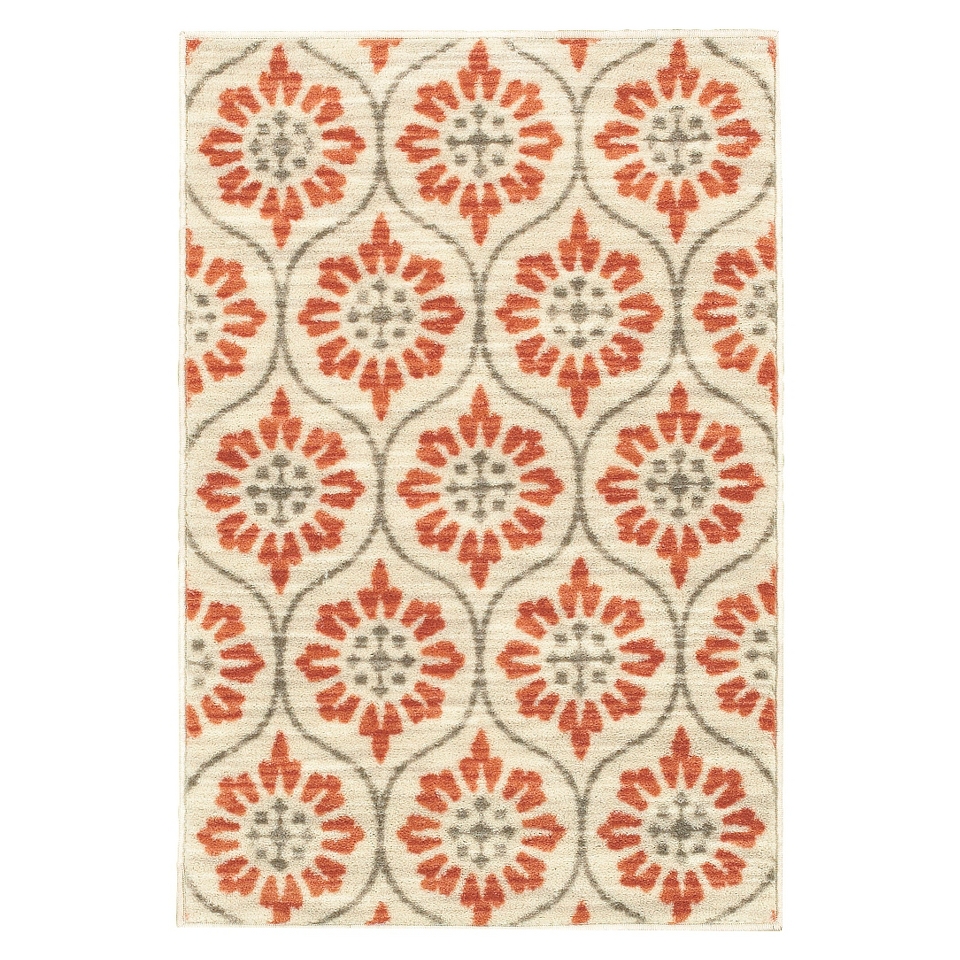 Shaw Living Medallion Accent Rug   Coral/Gray (2x3)