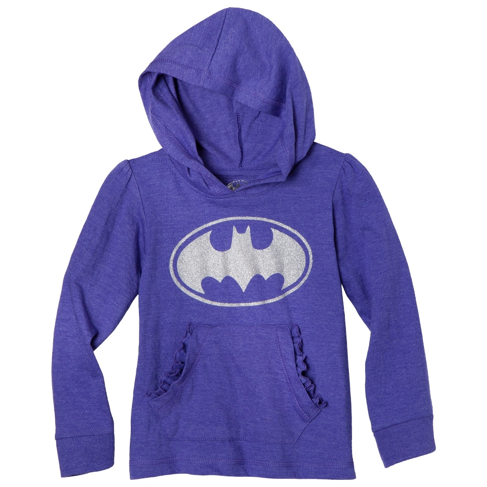 Batgirl Infant Toddler Girls Long Sleeve Hooded Tee   Purple 18 M