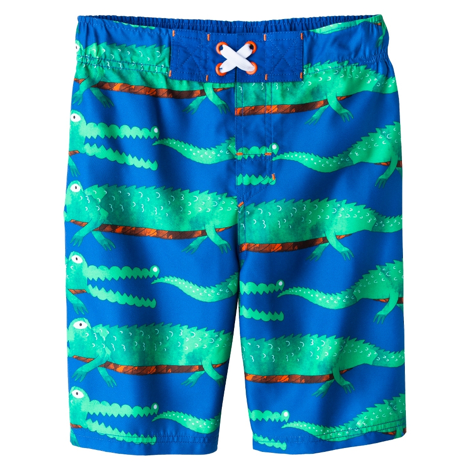 Boys Alligator Swim Trunk   Blue XS