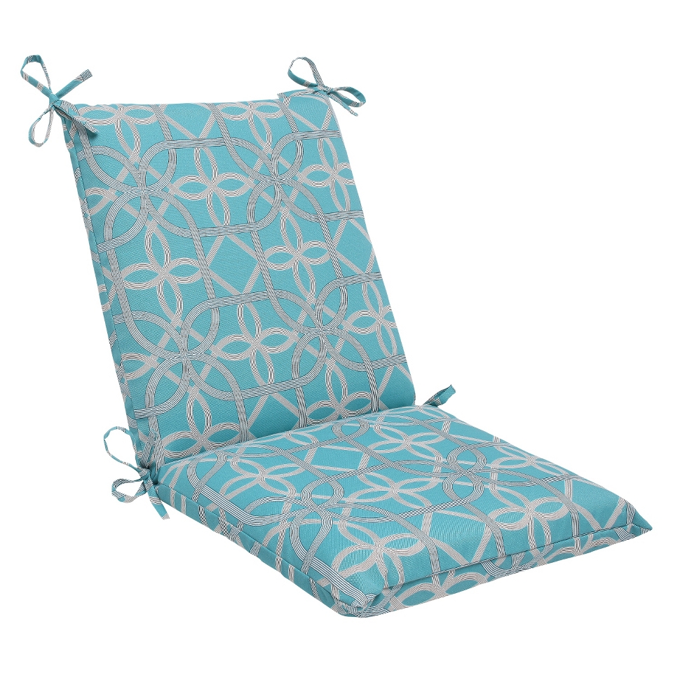 Outdoor Square Edge Cushion   Blue/Brown Keene