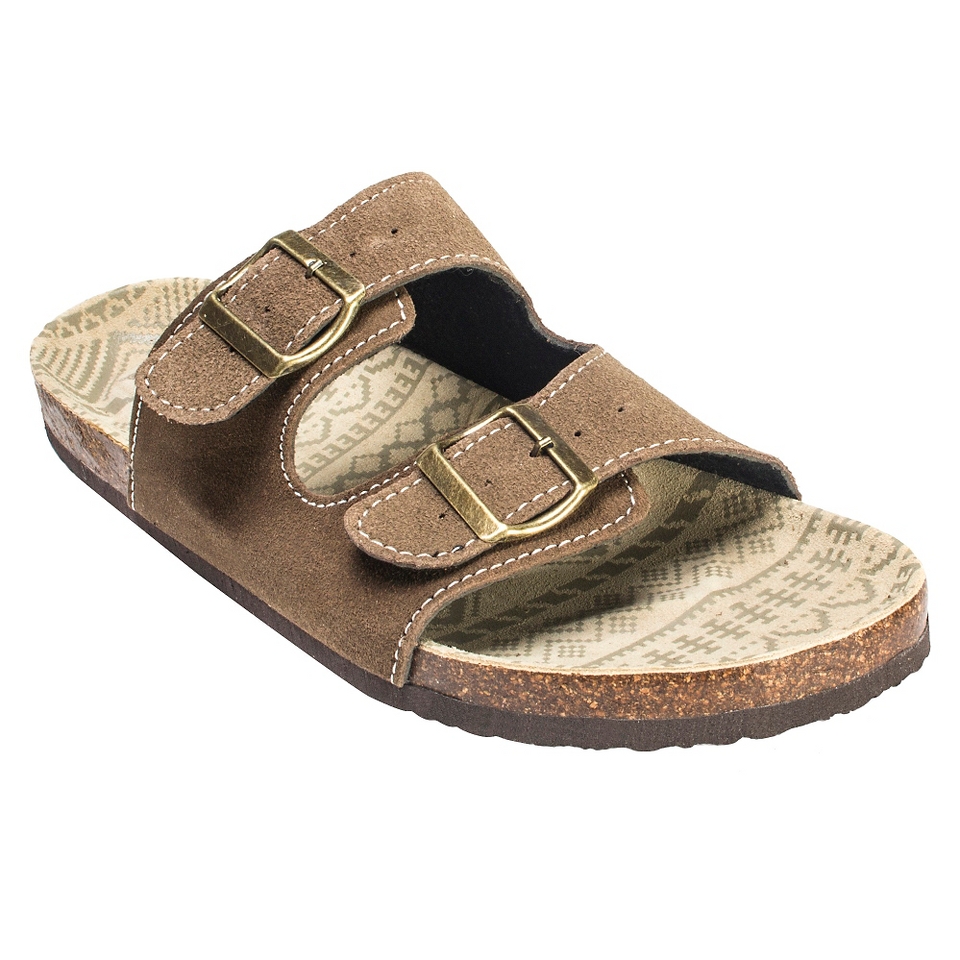 Mens MUK LUKS Parker Duo Strapped Footbed Sandals   Brown 12