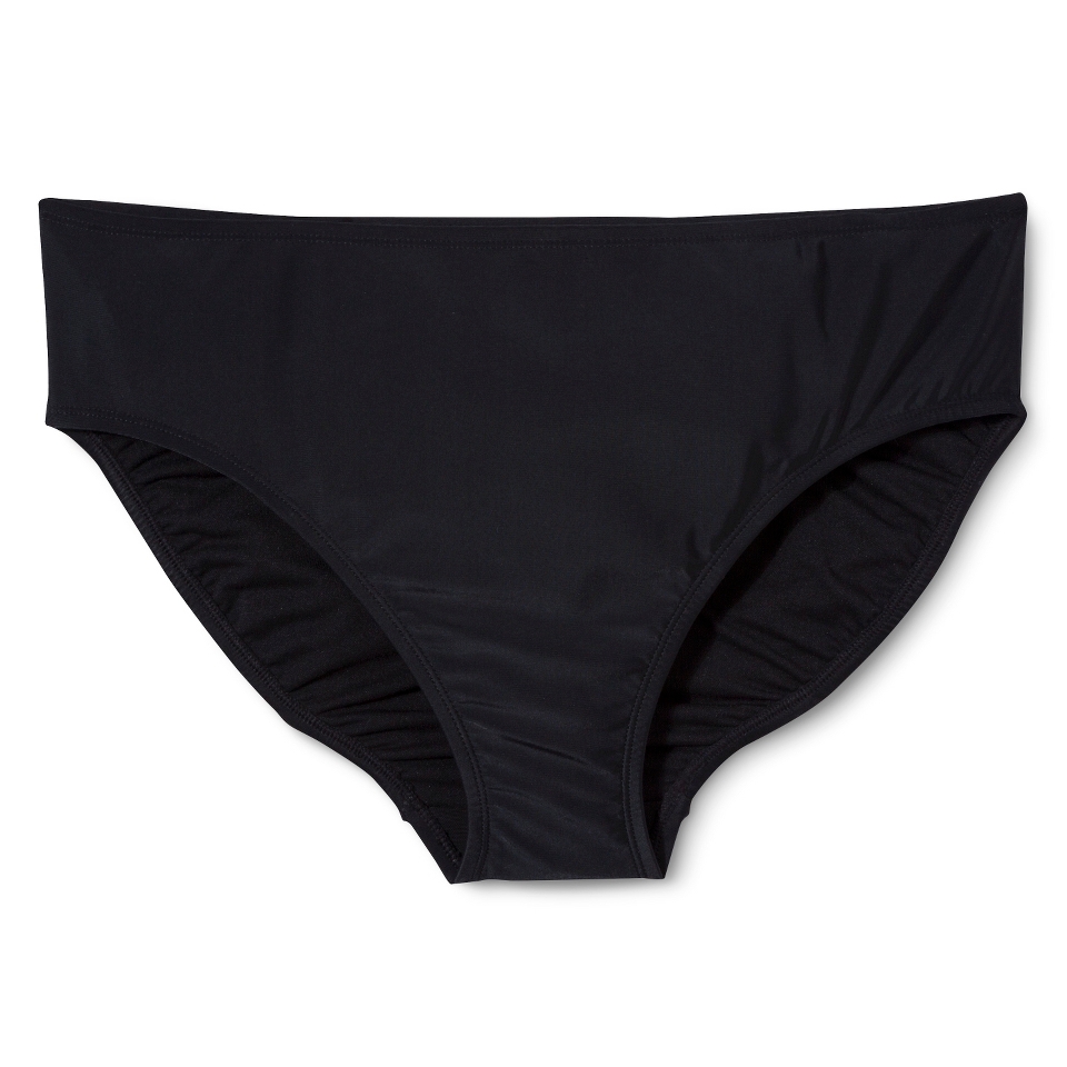 Pure Energy Womens Plus Size Scoop Swim Bottom   Black 20W/22W