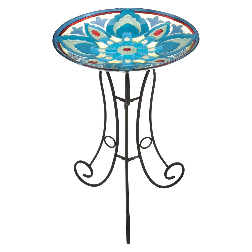 Savio Shores Glass Birdbath Set