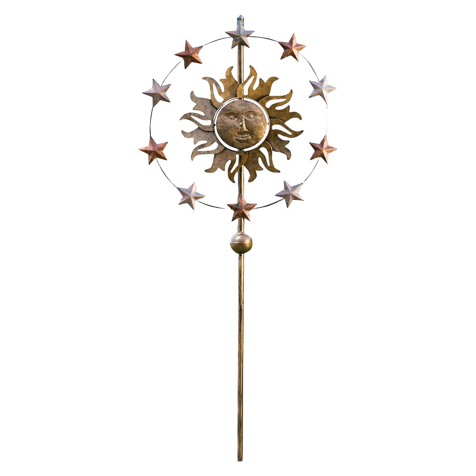 Celestial Stars and Sun Kinetic Garden Stake