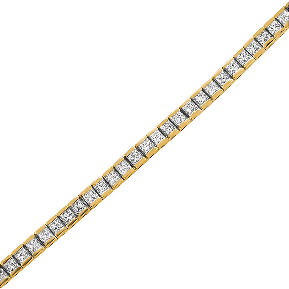 3.25 CT.T.W. Princes Cut Diamond Tennis Bracelet in 14K Yellow Gold (7)