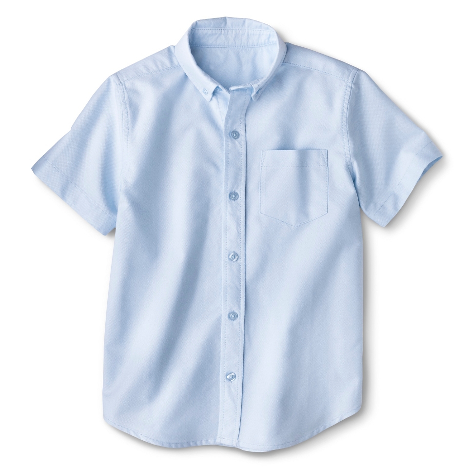 Cherokee Boys School Uniform Short Sleeve Oxford Shirt   Powder Blue S
