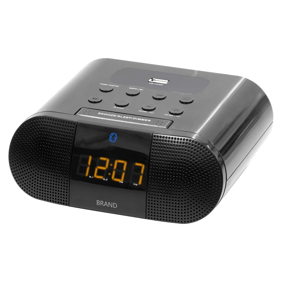 Bluetooth Clock Radio with USB Charging   Black (SCR1996)