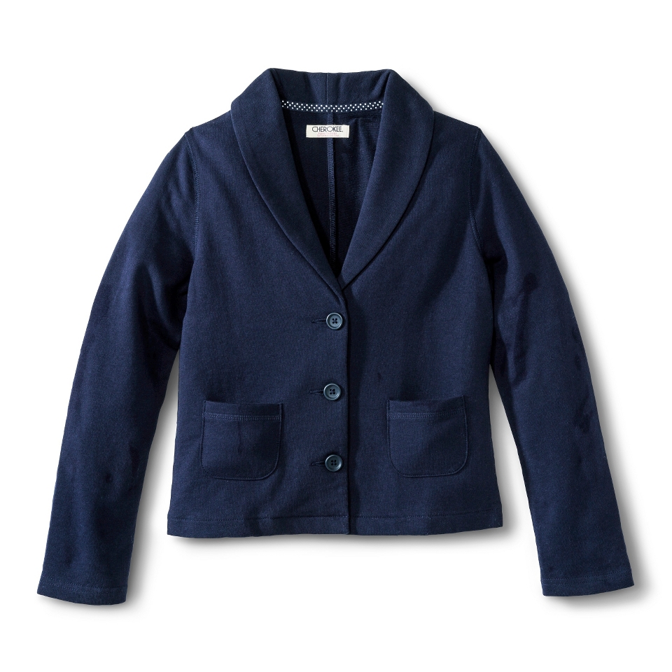 Cherokee Girls School Uniform Knit Blazer   Navy L