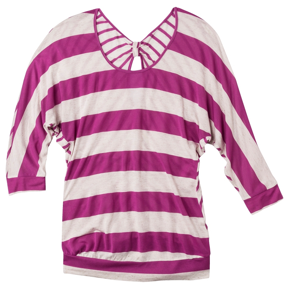 Juniors Bow Back Striped Top   Dessert Iris S