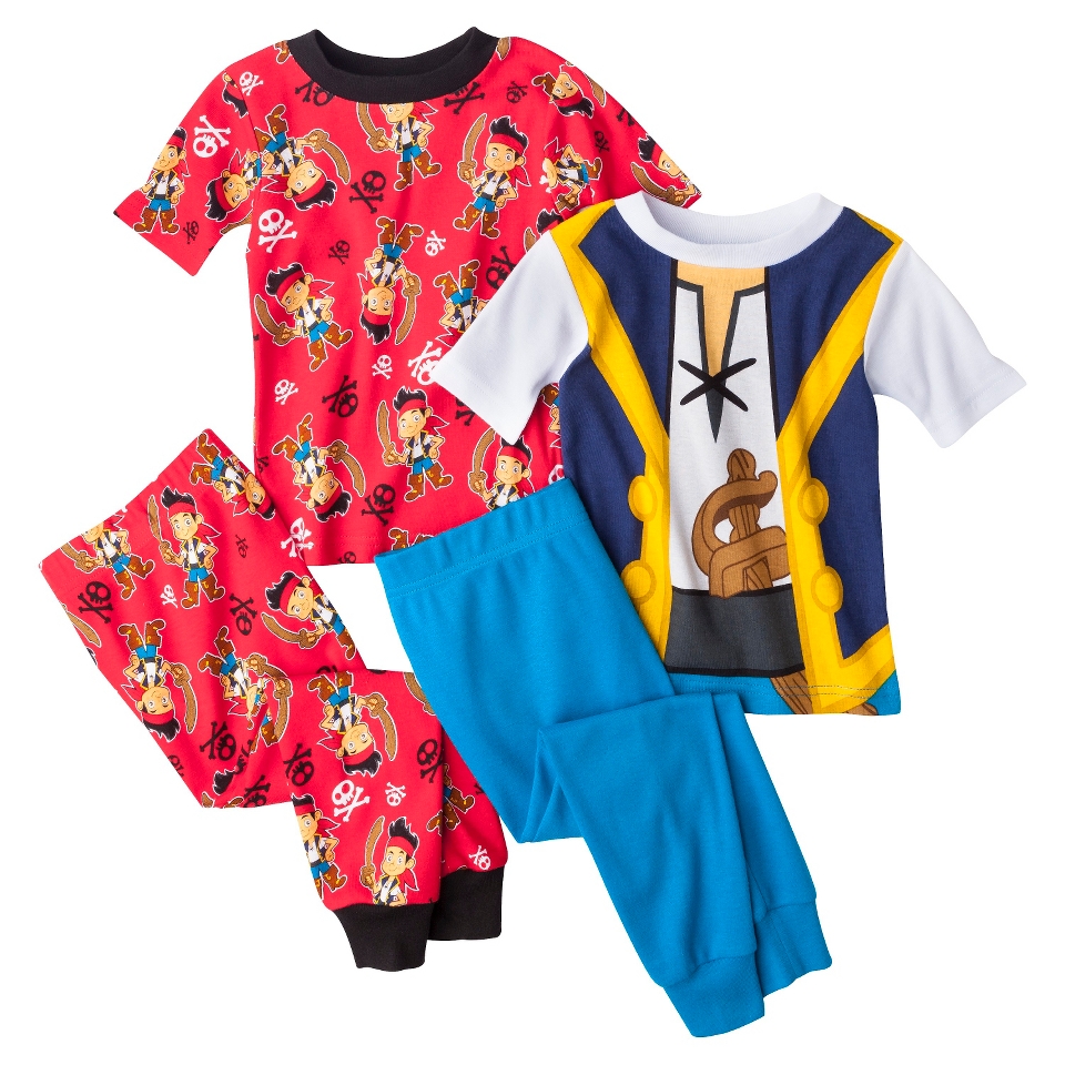 Disney Jake and the Neverland Pirates Toddler Boys 4 Piece Short Sleeve Pajama
