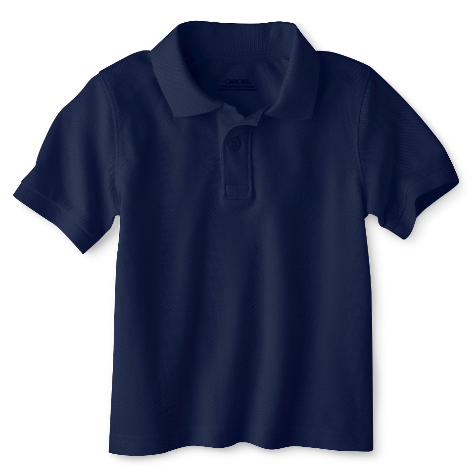 Cherokee Toddler School Uniform Short Sleeve Pique Polo   Xavier Navy 5T